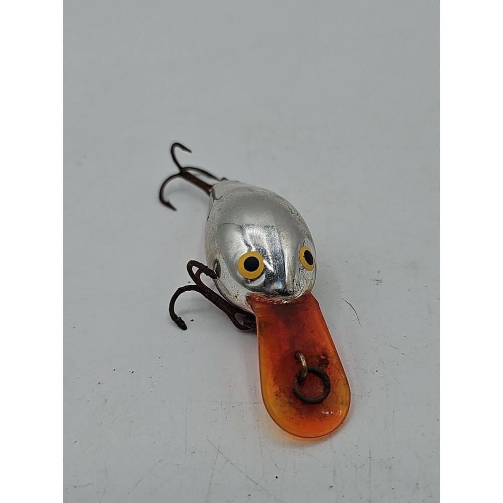 Vintage Rapala Fat Rap Silver Body Red Belly Orange Bill